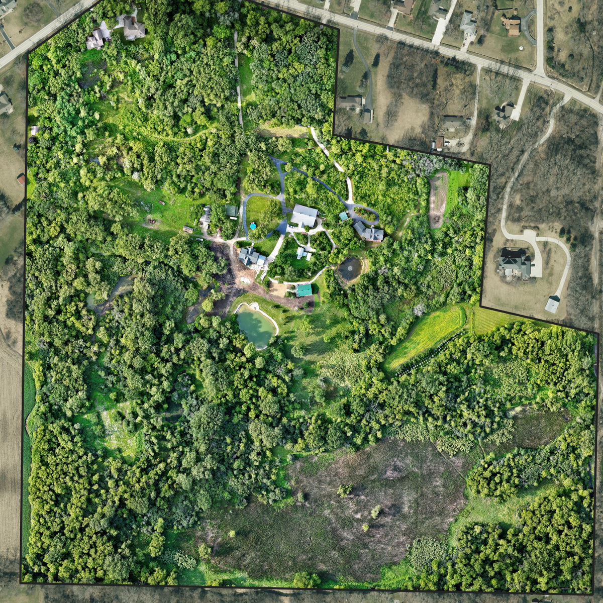 Aerial map captured in direct sunlight
