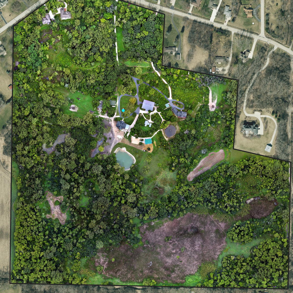Aerial map captured under cloud cover
