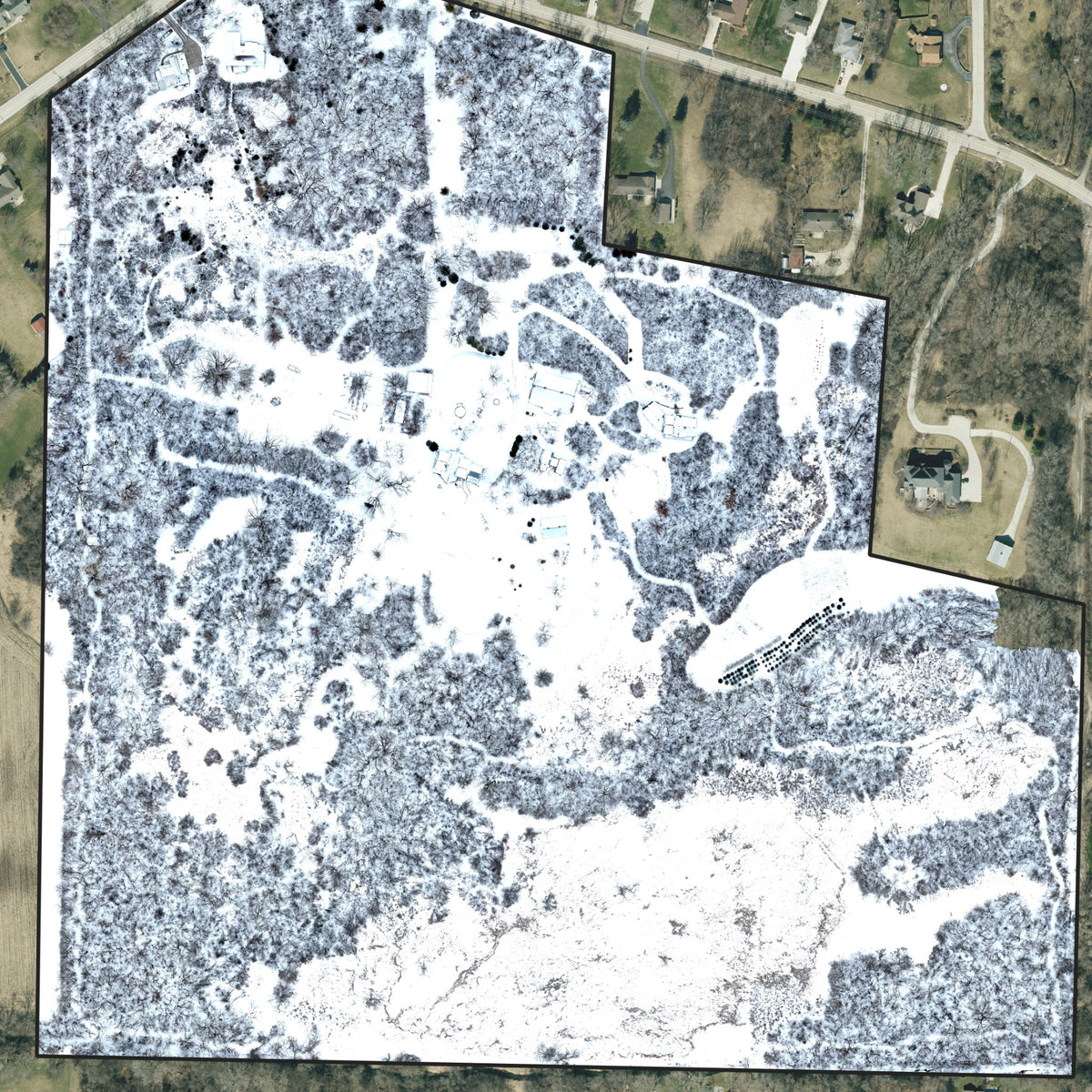Winter snow aerial mapping example